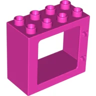 Duplo Door / Window Frame Flat Front Surface, Completely Open Back / Dark Pink