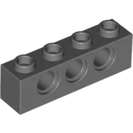 Technic Brick 1 x 4 [3 Pin Holes] / Dark Bluish Gray