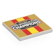 Tile 4 x 4 with '2026 FIFA WORLD CUP CHAMPIONS ESPANA' on Gold/Red/Yellow Background Print