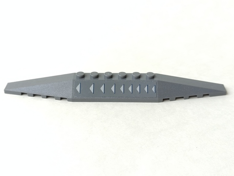 Lego Wedge 2 x 16 Triple with 9 Light Bluish Gray Triangles Pattern Model Left Side (Sticker) - Set 8095