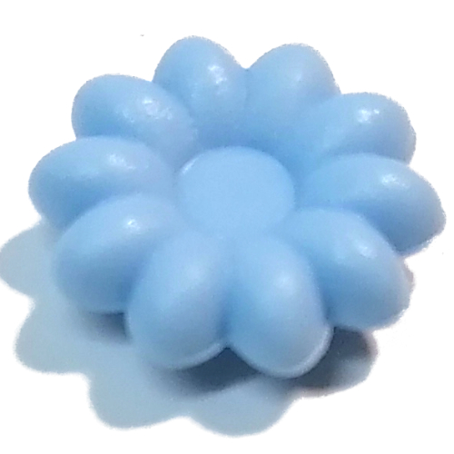 Lego Clikits Icon, Flower 2 x 2 Small, 10 Petals with Pin [Frosted] / Bright Light Blue