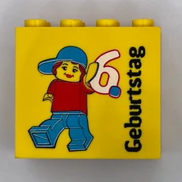 Brick 2 x 4 x 3 with 'LEGOLAND Deutschland Resort 6. Geburtstag' Print / Yellow