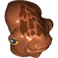 Lego Minifig Head Special, Mon Calamari with Dark Brown Spots, Orange Eyes print / Dark Orange