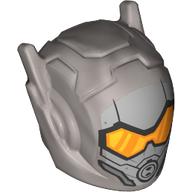 Lego Helmet with Antennae and Headphones and Trans-Orange Visor (The Wasp) / Flat Silver