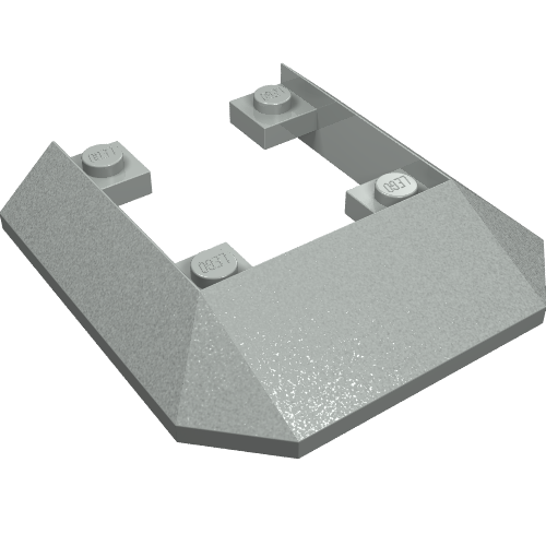 Lego Brick Wedged, Sloped 45° 6 x 6 Double / 33° [Train Roof End] / Light Gray