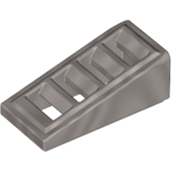 Lego Brick Sloped 18° 2 x 1 x 2/3 with 4 Slots / Grate / Metallic Silver
