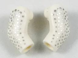 Arm, (Matching Left and Right) Pair with Silver Speckles Pattern / White