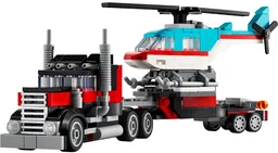 Flatbed Truck with Helicopter