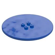 Plate Special Round 8 x 8 with 2 x 2 Center Studs with Groove / Blue