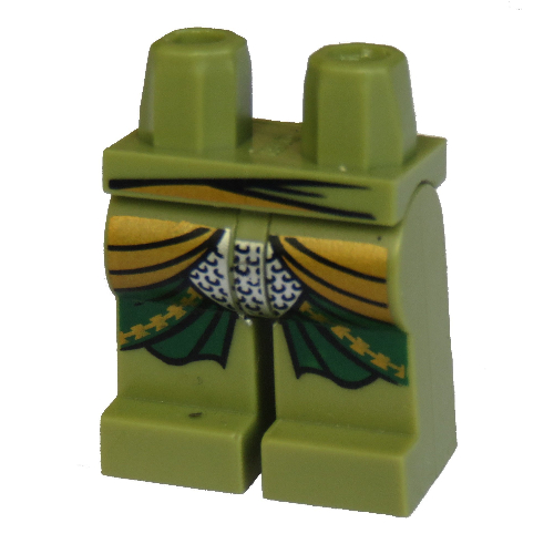 Lego Hips and Olive Green Legs with Green and Pearl Gold Robe and Silver Scale Mail Print [Elrond 5000202]