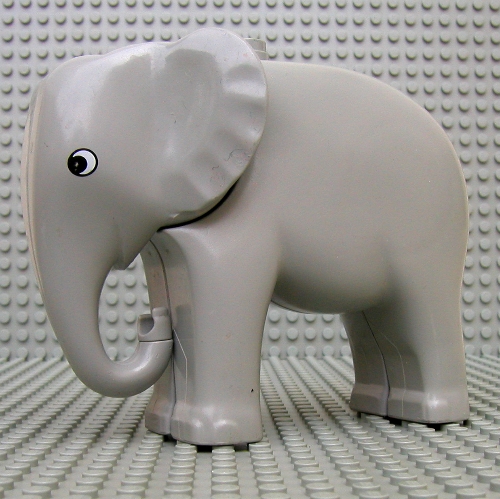 Lego Duplo Animal Elephant with Eyes Print / Light Gray