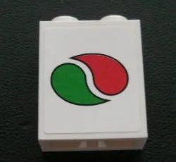 Brick 1 x 2 x 2 with Inside Axle Holder with Octan Logo Pattern (Sticker) - Set 3180