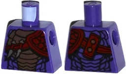 Torso Ninjago Snake with Black and Copper Scales, Knives and Shoulder Pad Pattern / Dark Purple
