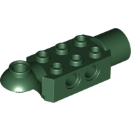 Lego Technic Brick Special 2 x 3 with Pin Holes, Rotation Joint Ball Half [Horizontal Top], Rotation Joint Socket / Dark Green