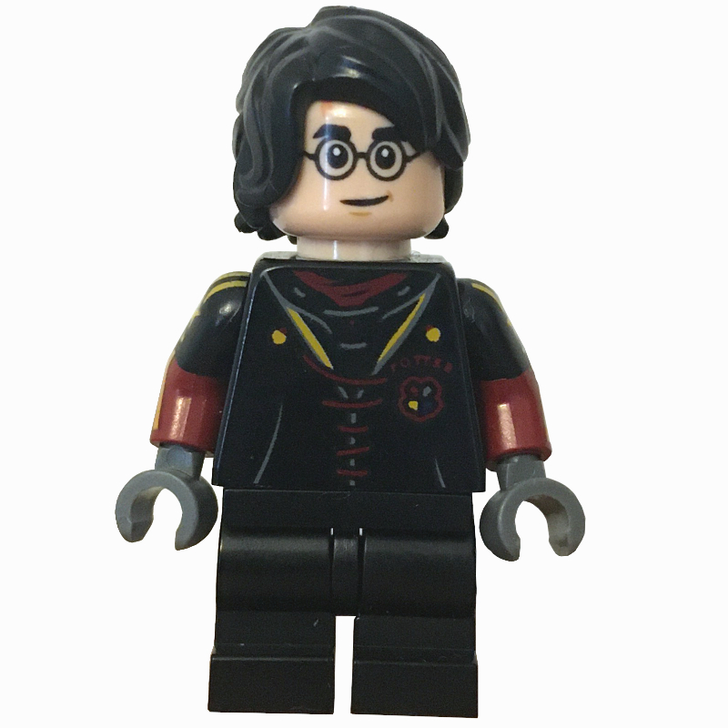 Lego Harry Potter, Tournament Uniform Black and Dark Red with Printed Arms, Medium Legs