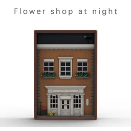 Flower shop at night