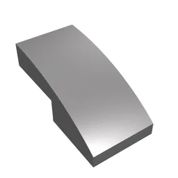 Brick Curved 2 x 1 No Studs [1/2 Bow] / Flat Silver