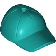 Hat / Cap Short Curved Bill with Seams and Hole on Top / Dark Turquoise