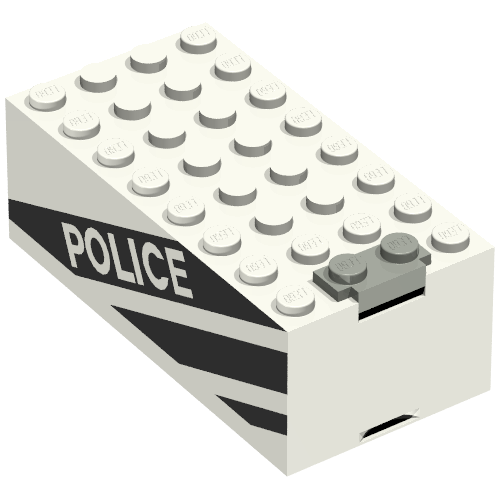 Lego Battery Box, 9V Small [Complete Assembly] with 'POLICE' and Black Stripes Print
