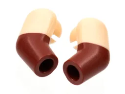 Arm, (Matching Left and Right) Pair with Molded Light Nougat Short Sleeves  Pattern / Dark Red