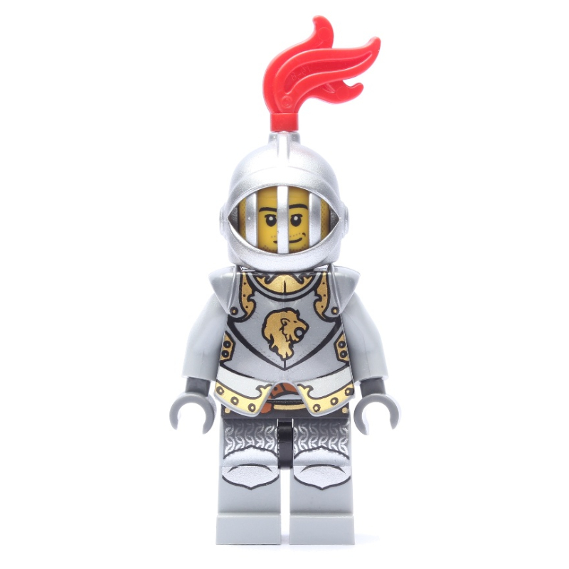 Lego Lion Knight, Armour, Helmet with Grille and Red Plume