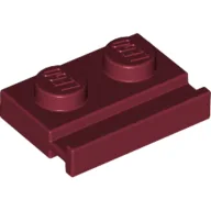Plate Special 1 x 2 with Door Rail / Dark Red