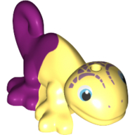 Lego Animal, Chameleon with Magenta Back Print / Bright Light Yellow