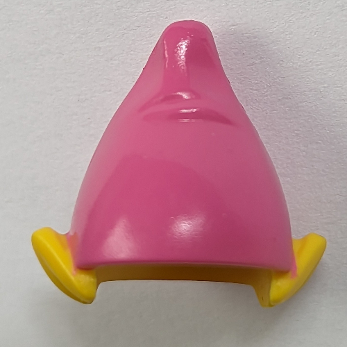 Lego Hat, Elf Ears with Dark Pink Hat Print / Yellow