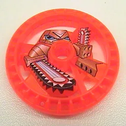 Technic Disc 5 x 5 Notched, Chain-Saw Print / Trans-Neon Orange