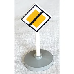 Road Sign Old Diamond with Black & White Border End of Major Road Print & Type 2 Base / White