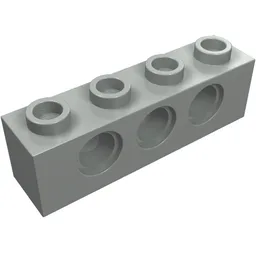 Technic Brick 1 x 4 [3 Pin Holes] / Light Gray