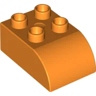 Duplo Brick 2 x 3 with Curved Top / Orange