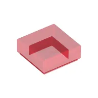 Tile 1 x 1 with Groove / Trans-Red