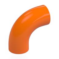 Lego Brick Round 1 x 1 diameter Tube with 90 Degree Elbow (2 x 2 x 1) and Axle Holes (Crossholes) at each end / Orange