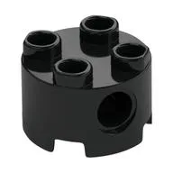 Brick Round 2 x 2, Pin Holes / Black