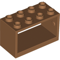 Lego String Reel 2 x 4 x 2 Holder With Open Studs / Medium Nougat