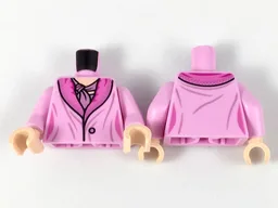 Torso Dress with Dark Pink Collar and Mauve Scarf Pattern / Bright Pink Arms / Light Nougat Hands