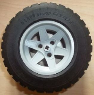 Lego Wheel 56mm D. x 34mm Technic Racing Medium, 3 Pin Holes with Black Tire 94.3 x 38 R (44772 / 92912)