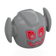 Lego Helmet with Side Pods, Red/Coral Droid Eyes, Mouth (Ultron) / Light Bluish Gray