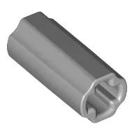 Technic Axle Connector Smooth [with x Hole + Orientation] / Light Bluish Gray