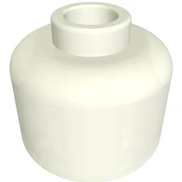 Minifig Head [Plain] [Vented Stud - 2 Holes] / Opal Trans-Clear