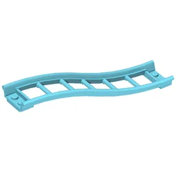 Vehicle Track, Roller Coaster Ramp Small, 3 Bricks Elevation / Medium Azure