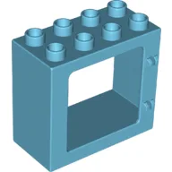 Duplo Door / Window Frame Flat Front Surface, Completely Open Back / Medium Azure
