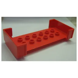 Duplo Wagon Body Large with 2 x 6 Studs and Open Sides / Red