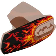 Large Figure Limb Cover, Size 5, Armor with Ball Joint Socket with Fire Print (Pyrox) / Trans-Neon Orange
