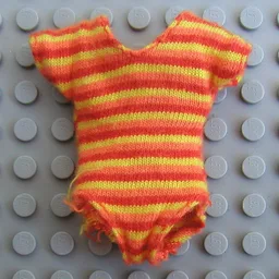 Scala, Swimsuit, One Piece with Red/Orange/Yellow Striped Knit Design / [No Color/Any Color]