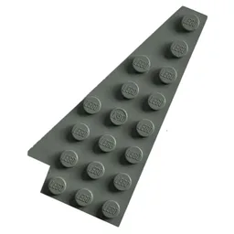 Wedge, Plate 8 x 4 Wing Left without Underside Stud Notch / Light Gray