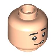Lego Minifig Head Professor Quirinus Quirrell/Voldemort, Never Crooked Smile / Tan Face, Wrinkles, No Nose / Light Nougat