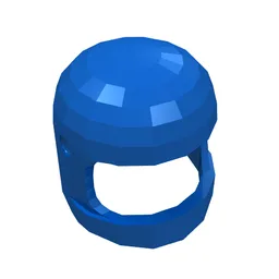 Helmet Classic with Thick Chin Guard and Visor Dimples / Blue