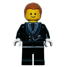 Black Torso Jacket, Black Legs, Medium Nougat Hair